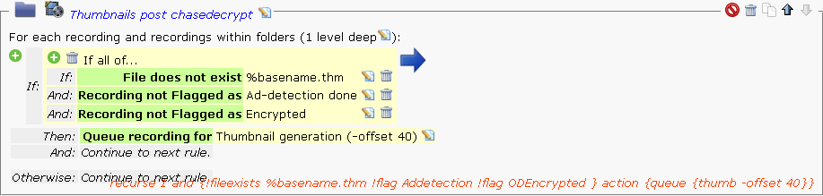 Sweeper rule for thumbnail generation